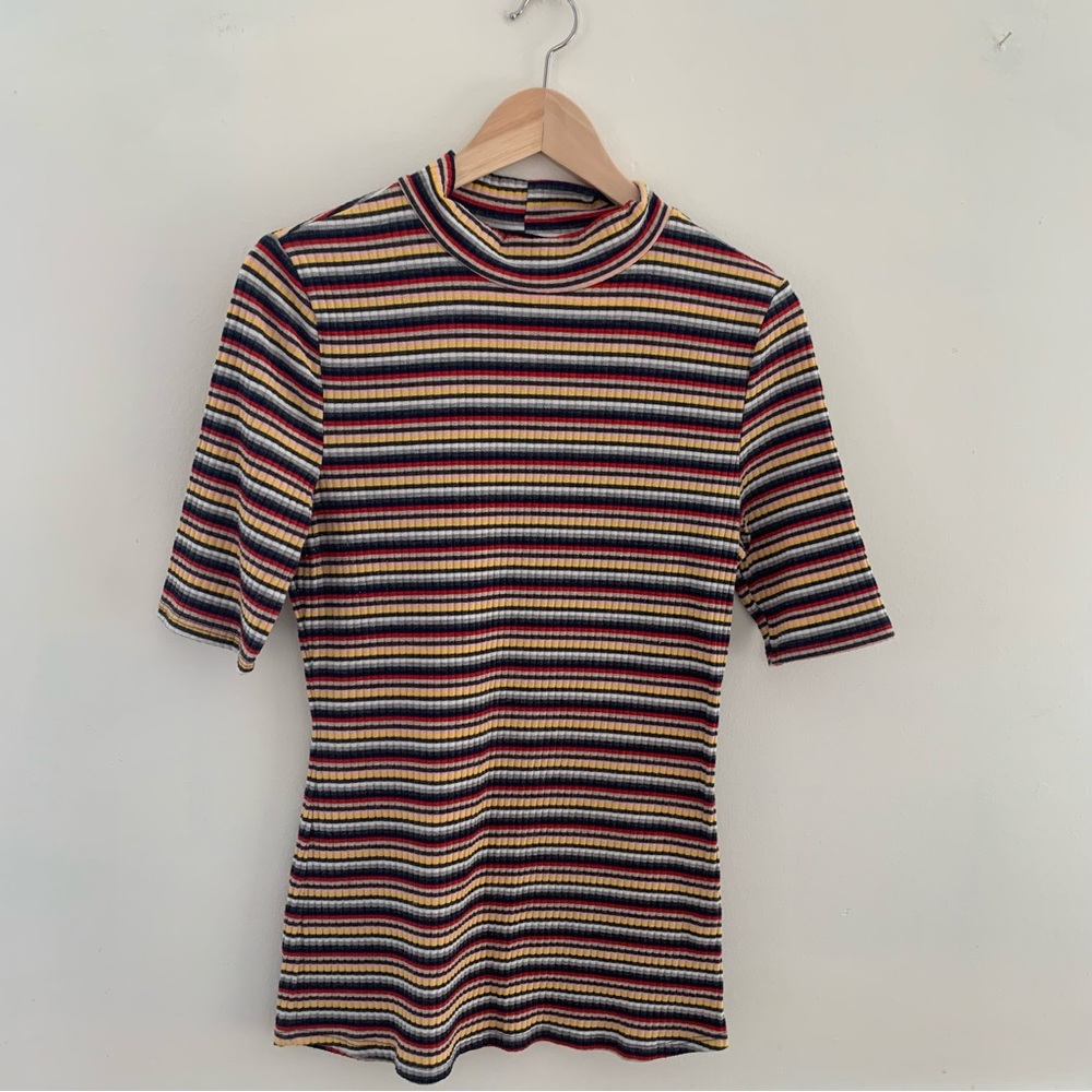 Roolee striped mockneck shortsleeve